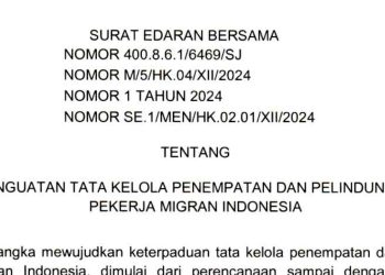 Surat Edaran Bersama Empat Menteri tentang Penguatan Tata Kelola Penempatan dan Pelindungan Pekerja Migran Indonesia
