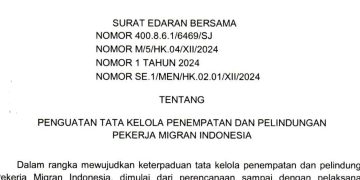 Surat Edaran Bersama Empat Menteri tentang Penguatan Tata Kelola Penempatan dan Pelindungan Pekerja Migran Indonesia